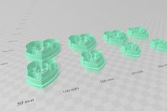 Broken Heart 3 Clay Cutter - Cookie Cutter STL File Product Image 3