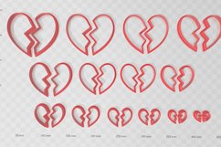 Broken Heart 4 Clay Cutter - Cookie Cutter STL File Product Image 2
