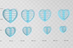 Ribbed Heart 2 Clay Cutter - Cookie Cutter STL File Product Image 2