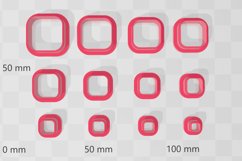 Stud Micro Rounded Square Clay Cutter - Cookie Cutter STL Product Image 2