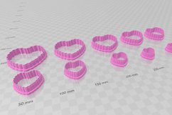 Frill Heart 1 Clay Cutter - Cookie Cutter STL File Product Image 3