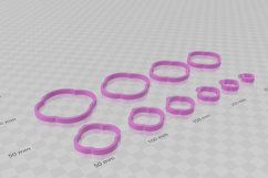 Circle Loop Open Back Bezel 2 Earring Charm STL File - Digit Product Image 3