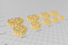 Daisy Heart 2 Clay Cutter - Cookie Cutter STL Product Image 3