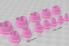 Stud Micro Heart 1 Clay Cutter - Cookie Cutter STL File Product Image 3