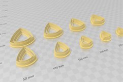 Curved Triangle 3 Clay Cutter - Cookie Cutter STL File Product Image 3