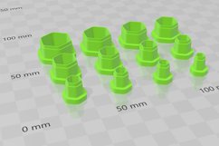 Stud Micro Rounded Hexagon 1 Clay Cutter - Cookie Cutter Stl Product Image 3