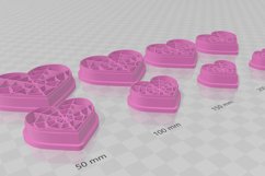 Clay Cutter STL File - Cobweb Heart 2 Clay Cutter Earring -C Product Image 3