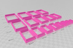 Rectangle 1 Clay Cutter - Cookie Cutter STL File Product Image 3