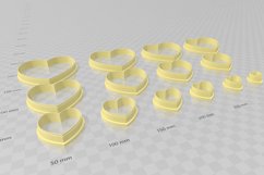 Heart Shape 5 Clay Cutter - Cookie Cutter STL File Product Image 4
