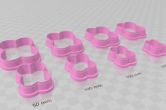 Flower Rectangle 1 Clay Cutter - Cookie Cutter STL File Product Image 3