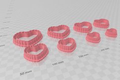 Frill Heart 2 Clay Cutter - Cookie Cutter STL File Product Image 3