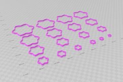 Hexagonal Flower 1 Open Back Bezel with loop hole STL File - Product Image 3