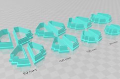 Art Deco Triangle 3 Clay Cutter - Cookie Cutter STL File Product Image 3