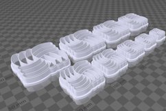 Clay Cutter STL File Ribbed Square 1- Earring Digital File D Product Image 3