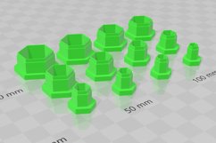 Stud Micro Hexagon 1 Clay Cutter - Cookie Cutter Stl Product Image 3