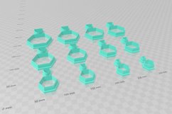 Hexagon Combo 1 Clay Cutter - Cookie Cutter STL File Product Image 3