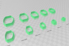 Trimmed Oval Clay Cutter - STL Digital File Download- 10 siz Product Image 3
