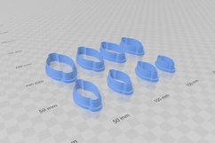 Oval Bracelet Connector Clay Cutter - Cookie Cutter STL File Product Image 3