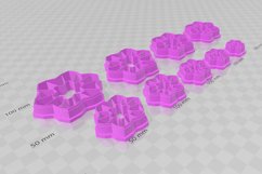 Clay Cutter STL File Flower Hexagon 4 - Earring Digital File Product Image 3