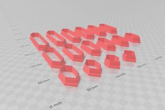 20mm Wide Long Hexagon Clay Cutter- Earring, Cuff Product Image 3