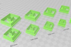 Square 3 Clay Cutter - Cookie Cutter STL File Product Image 3