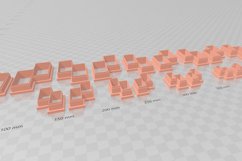 Split Square 2 Clay Cutter - Cookie Cutter STL File Product Image 4