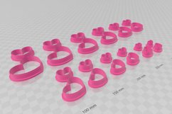 Heart Dangle 1 Earring Clay Cutter - Cookie Cutter STL Product Image 3