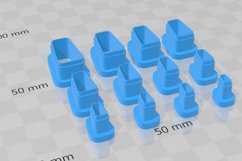 Stud Micro Long Trapezoid 2 Clay Cutter - Cookie Cutter Stl Product Image 3