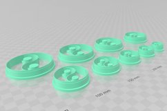 Yin Yang 1 Clay Cutter - STL Digital File Download- 9 sizes Product Image 3