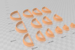 Half Circle 1 Clay Cutter - Cookie Cutter STL File Product Image 4