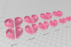 Half Heart 2 Clay Cutter - Cookie Cutter STL File Product Image 4