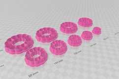 Frill Circle 3 Earring Clay Cutter - Cookie Cutter STL File Product Image 3