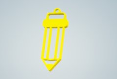 Pencil 1 Earring Charm STL File - Digital Download -8 Sizes- Product Image 2