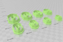 Long Octogon 3 Clay Cutter - Cookie Cutter STL File Product Image 3