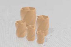 Hexagonal Twist 1 Vase STL File Product Image 2
