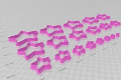 5 Rounded Pointed Star Clay Cutter - Cookie Cutter STL Product Image 3