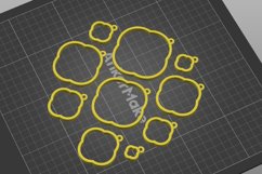 Circle Loop Open Back Bezel 2 Earring Charm STL File - Digit Product Image 4
