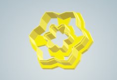 Clay Cutter STL File Flower Hexagon 7- Earring Digital File Product Image 4