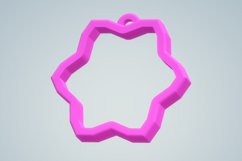 Hexagonal Flower 1 Open Back Bezel with loop hole STL File - Product Image 4