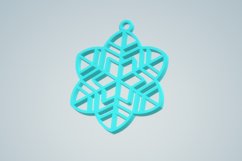 Snowflake 3 Earring Charm STL File - Digital Download -9 Siz Product Image 3