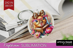 Capybara Reading Keychain PNG Book Lover Keychain Product Image 1