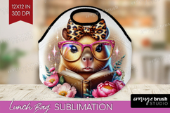 Capybara Reading Lunch Bag Book Lover Lunch Bug PNG Product Image 1
