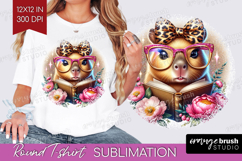 Capybara Reading Round Tshirt Background Book Lover PNG Product Image 1