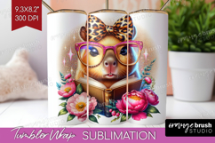 Capybara Reading Tumbler Wrap Book Lover Tumbler PNG Product Image 1