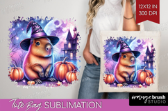 Capybara Halloween Tote Bag Cute Animal Tote Bag PNG Product Image 1