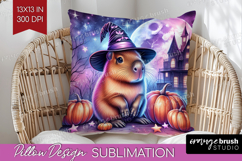 Capybara Halloween Pillow Sublimation Cute Animal Pillow PNG Product Image 1