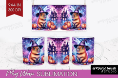 Capybara Halloween Mug Wrap Cute Animal Mug PNG Sublimation Product Image 1