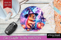 Capybara Halloween Car Coaster Cute Animal Coaster PNG Product Image 1