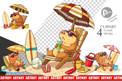 Summer Capybara Clipart Product Image 1