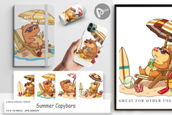 Digital Paper Summer Capybara Product Image 1